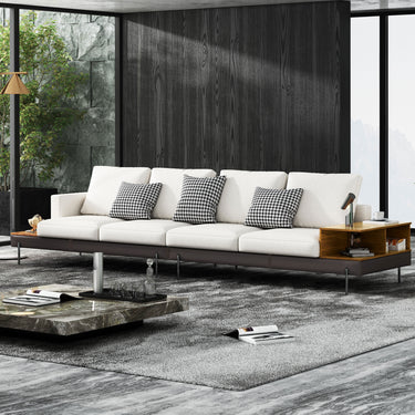 Modern Four Seat Fabric Sofa for Living Room, Interchangeable Left and Right Configuration, Off - WhiteMUTUKISPACE