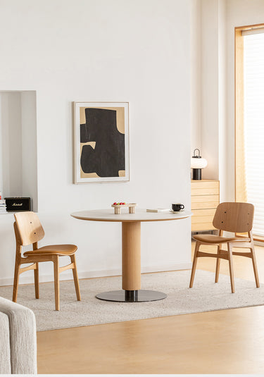 Minimalist Round Table Japanese Style Small Home Modern Simple Dining Table inner - klsyz - DtableMUTUKISPACE