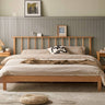 Bed Natural Wood Bed Frame Solid Wood Oak Wide Double Headboard King Wooden Sturdy Sunbed Natural Wood Frame Stylish ysys - l7011 - bedMUTUKISPACE