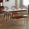Sintered Stone White Vintage Solid Wood Rectangular Dining Table Natural Wood Furniture mu - sjybcz - DtableMUTUKISPACE