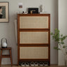 Boxwood shoes storage with rattan doors 19.7 Inches Vintage Style mu - mcxg - shoestorageMUTUKISPACE