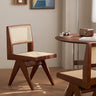 Vintage Solid Wood Dining Chair Rattan Woven Single Seat mu - cdje - chairMUTUKISPACE