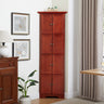 72" Tall Corner Pantry Cabinet with 8 Doors, Farmhouse Kitchen Storage Cabinet with Adjustable Shelves, Cherry Wood Freestanding Organizer for Kitchen, Bathroom, or Living RoomMUTUKISPACE
