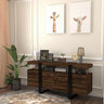 Modern TV Stand with Storage Cabinets for 75 - Inch TV, Wood TV Entertainment Center TV Media Console Table with Metal Leg for Living Room, BrownMUTUKISPACE