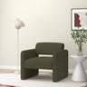 Green single sofa chair, upholstered comfortable chair with armrests, for dining room/bedroom/living room/reception - Green (30.9"*30.51"*30.11")MUTUKISPACE