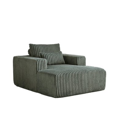 62.5 - Inch Corduroy foam Sofa Lounge Chair,No Assembly Required,Fluffy Modern Sleeper Chair for Indoor Living Room BedroomMUTUKISPACE