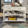 Stainless Steel Table Top White Kicthen Cart With Two DrawersMUTUKISPACE