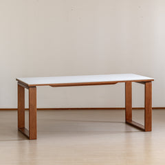 Solid Wood Sintered Stone Dining Table Vintage Rectangular mu-dyybcz-Dtable