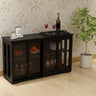 Kitchen Storage Stand Cupboard With Glass Door - BlackMUTUKISPACE