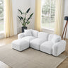 L - Shape Modular Sectional Sofa, DIY Combination,Teddy Fabric,WhiteMUTUKISPACE