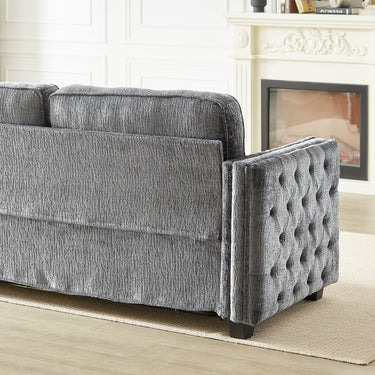 Convertible Sleeper Sofa with Memory Foam Mattress, 3 - Seater Full Size Bed Couch for Living Rooms, Designed with Chenille FabricMUTUKISPACE