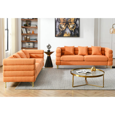 3 - seater + 3 - seater Combination sofa.ORANGE teddyMUTUKISPACE