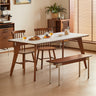 Solid Wood Stone Dining Table White Vintage Rectangular mu - jyybcz - DtableMUTUKISPACE