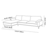 Corduroy Sofa for 1 to 3 people Ottoman Couch Cherry wood frame - Detail view 19