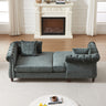 81 - inch Chenille Face - to - face Chaise Lounge with Two Pillows,Nailhead trim,Button Tufted Design and Rolled Arms for Lounge, Living room and OfficeMUTUKISPACE