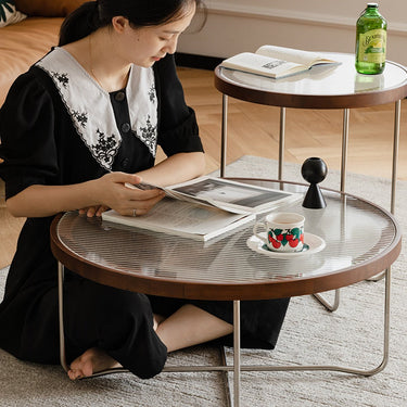 Round coffee Table 27.5/17.7 Inches Boxwood Compact Nordic Style mu - blcj - ctableMUTUKISPACE