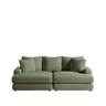 86.6 Inch Corduroy 3 - seater sofa With 3 back pillows , 2 toss pillows and two ottoman ,Comfy Sofa - Deep Seat Couch for Living RoomMUTUKISPACE