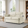 Loveseats Sofa Bed with Pull - out Bed,Adjsutable Back and Two Arm Pocket,Beige (54.5"x33"x31.5")MUTUKISPACE
