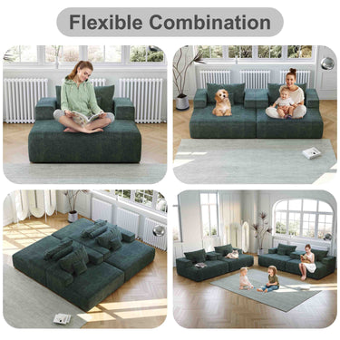 55 - inch Chenille foam Sofa Lounge Chair,No Assembly Required,Fluffy Modern Sleeper Chair for Indoor Living Room BedroomMUTUKISPACE