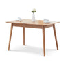 Natural solid oak round corner diagonal leg telescopic table 47.2" - 63", for 6 - 8 people to meet Dining table wood (light color)MUTUKISPACE