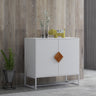 Solid wood square shape handle 2 doors sideboardMUTUKISPACE
