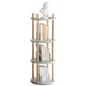 Storage Shelf, 360° Rotating Bookshelf, 4 Tier Bookcase w/ Large - Capacity Storage Space, Multifunctional Storage Rack, Compact Design, Standing ShelfMUTUKISPACE