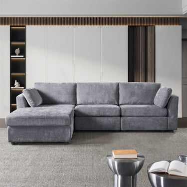 Modular Sectional sofa chenille fabric 2 - 3 seater chaise loungeMUTUKISPACE