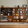 Solid Wood Full - Wall Bookshelf Storage Unit Home Display Cabinet Nordic Vintage Freestanding Bookcase mu - mqsg - chestMUTUKISPACE