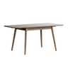 Solid oak wood round corner diagonal leg telescopic table 47.2" - 63", for 6 - 8 people Dining table woodMUTUKISPACE