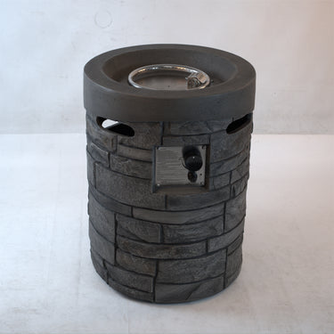 32000 BTU, CSA Certification Diameter 20 Inch Round Outdoor Gas Fire Pit,Contain 2.5kg Lava Stone And Rainproof Cover,Magnesium Oxide Cultured Stone Surface Finished,, More Suitable for Outdoor GardenMUTUKISPACE
