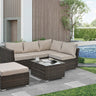 4 - Piece Outdoor PE Wicker Patio Furniture Set with Tempered Glass Coffee TableMUTUKISPACE
