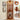 Oak Lighted Corner Glass Display Cabinet, Curio and Wine Cabinet with Adjustable Glass Shelves and Carved Detailing, Light IncludedMUTUKISPACE