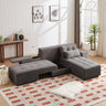 Convertible 3 in 1 Sleeper Sofa and Sectional Sofa with 4 Storage Space for Living Room,Corduroy Couch With 4 pillows,CorduroyMUTUKISPACE