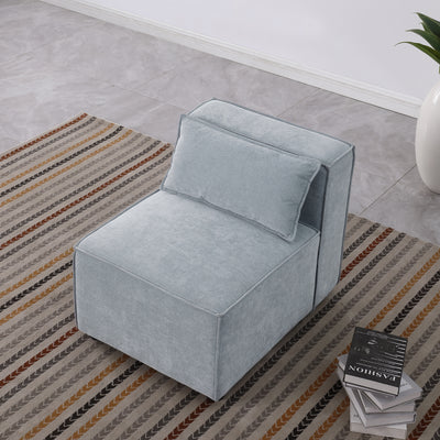 Grayish Blue Chenille Modular Sofa – Soft Knockdown Design
