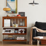 Glass Display Cabinet Nordic Vintage Small Apartment Living Room Minimalist Japanese Flip - Door Multifunctional Storage Unit mu - fgzsg - chestMUTUKISPACE