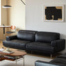 Genuine Leather Sofa Vintage Top - Grain Black Sofa mu - sysf - sofaMUTUKISPACE