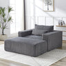 75 - Inch Corduroy foam Sofa Lounge Chair with Removable footrest,No Assembly Required,Fluffy Modern Sleeper Chair for Indoor Living Room BedroomMUTUKISPACE
