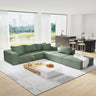Modern Upholstered Sectional Sofa Couch Set,Modular 132" L Shaped Sectional Living Room Sofa Set With 6 Pillows,Free Combination Sofa Couch for Living Room,BedroomMUTUKISPACE