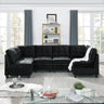 U shape Modular Sectional Sofa,DIY Combination,includes Four Single Chair and Two Corner,Black Velvet.MUTUKISPACE