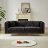 82 - Inch Chenille Pull Buckle Design Sofa for Living Room,Buttons Tufted With Copper Nail Decoration Armrest, Modern Couch Upholstered Button And Metal LegsMUTUKISPACE