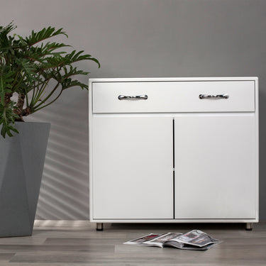 Two door Side Table - WhiteMUTUKISPACE