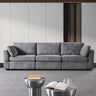 modular sofa grey chenille fabric, simple and grand, the seat and back is very soft. this is also a KNOCK DOWN sofaMUTUKISPACE
