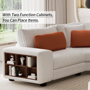 Modern Modular L - Shaped Sectional Sofa with Wooden Frame and StorageMUTUKISPACE