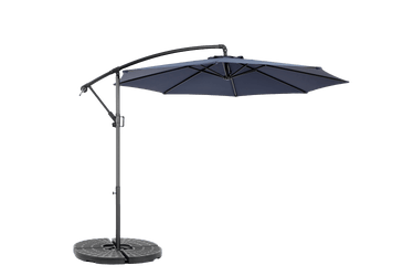 10ft Offset Hanging Market Patio Umbrella Easy Tilt & 8 Ribs (Navy Blue)MUTUKISPACE