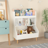 Toy Storage Organizer, Kids Bookshelf and Toy Storage with Legs, Multifunctional Storage Organizer, Children Bookcase for Kids Room, Living Room, Nursery,WhiteMUTUKISPACE
