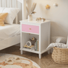 26.77''H Wooden Nightstand with One Drawer One Shelf for Kids, Adults, PinkMUTUKISPACE