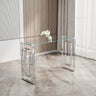Console Table Stainless Steel Glass,Meal side table silvery Clear bs - 02 sMUTUKISPACE