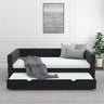 Daybed with Trundle Velvet Upholstered Tufted Sofa Bed, with Button and Copper Nail onSquare Arms,Full Daybed & Twin Trundle - For Bedroom, Living Room, Guest Room,(83"x57"x26")MUTUKISPACE