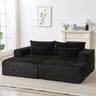 87" Oversized Sectional Lounge Chaise,No Assembly Required,Cloud Plush Loveseat with two Removable Footstool,Fluffy Modern Sleeper Chair for Indoor Living Room BedroomMUTUKISPACE