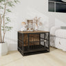 Dog Crate Furniture, 32.67 Inches Dog Kennel for Dogs up to 70 lb, with Removable Tray, Heavy - Duty Dog Cage End Table, Rustic BrownMUTUKISPACE